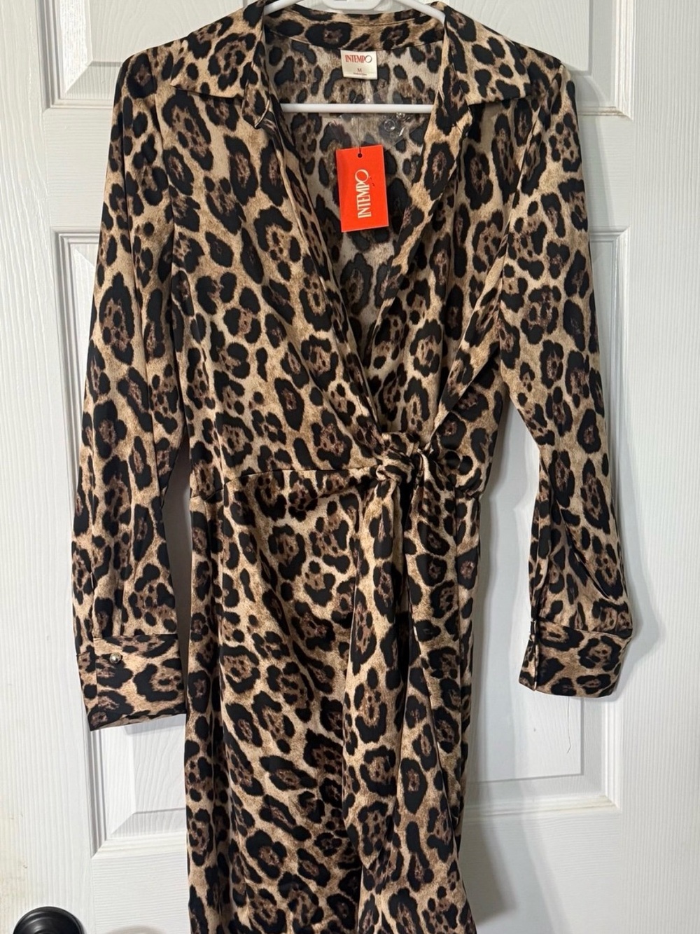 INTEMPO Leopard Print Wrap Dress - NWT